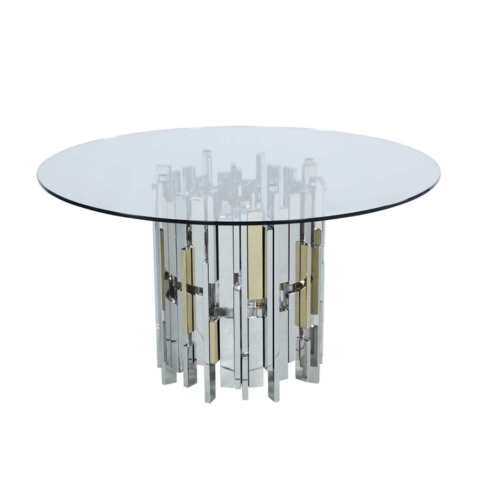 Chintaly VERONA 53" Round Glass Table Top Clear