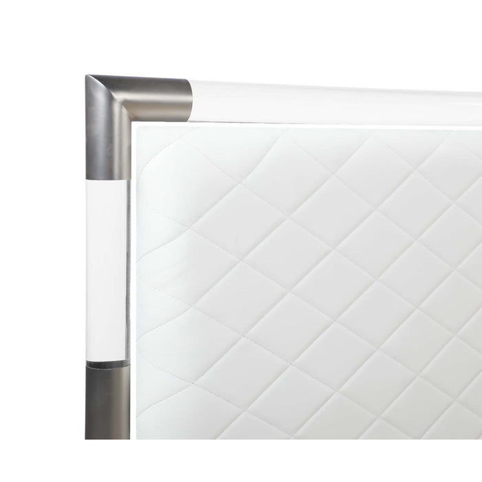 Chintaly BARCELONA King Bed Side Rails & Slats Brushed Nickel