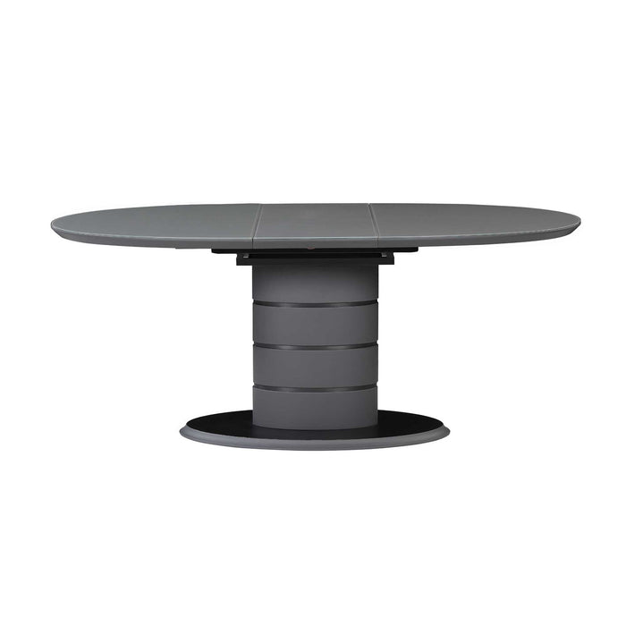 Chintaly KENDRA Wooden Pedestal w/ Accents Matte Gray & Black