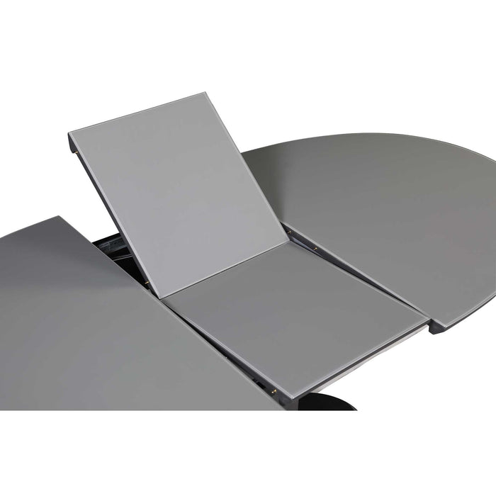 Chintaly KENDRA Oval Wooden & Steel Base Plate Matte Gray & Black