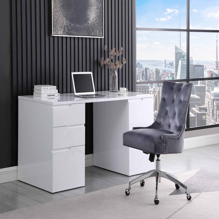 Chintaly 6906-DSK 28"x 63" Rectangular Wooden Desk Top Gloss White