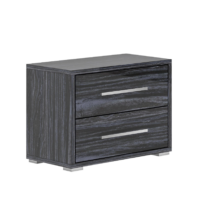 Chintaly NAPLES Queen Bed Melamine Wood Footboard & Side Rails Gloss Gray