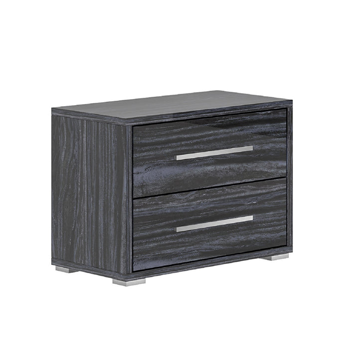 Chintaly NAPLES King Size Upholstered Headboard with LED Lights Gloss Gray