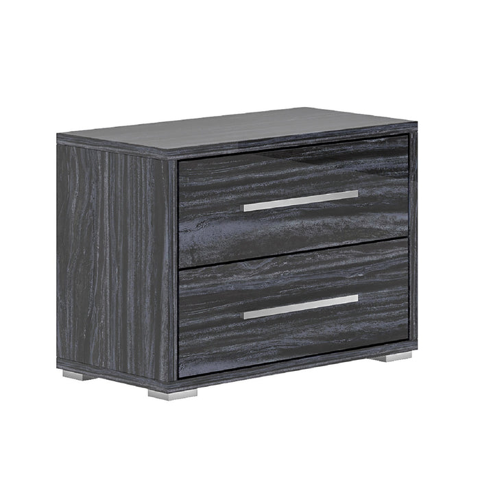 Chintaly NAPLES King Bed Wooden Slats Gloss Gray