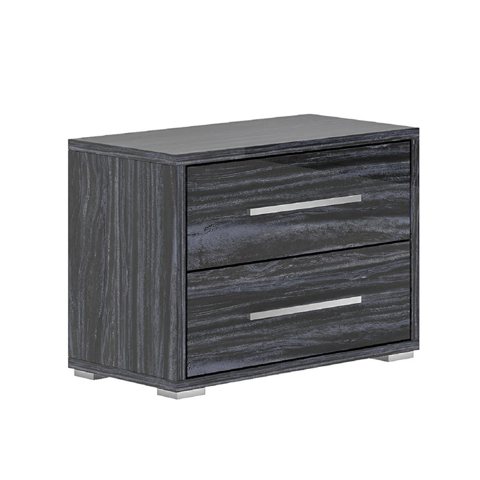 Chintaly NAPLES King Bed Melamine Wood Back Panel Gloss Gray