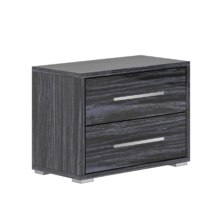 Chintaly NAPLES Queen Bed Melamine Wood Back Panel Gloss Gray