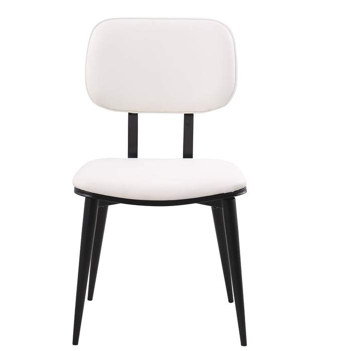 Chintaly DAPHNE Contemporary Side Chair w/ Steel Frame - 2 Per Box Matte Black