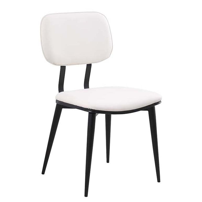 Chintaly DAPHNE Contemporary Side Chair w/ Steel Frame - 2 Per Box Matte Black