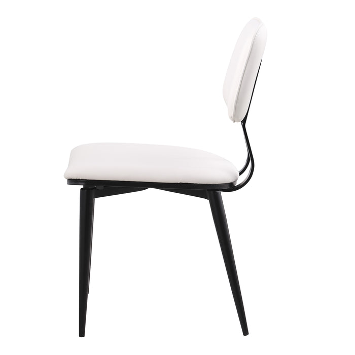 Chintaly DAPHNE Contemporary Side Chair w/ Steel Frame - 2 Per Box Matte Black