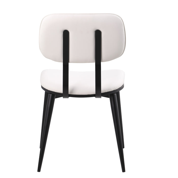 Chintaly DAPHNE Contemporary Side Chair w/ Steel Frame - 2 Per Box Matte Black