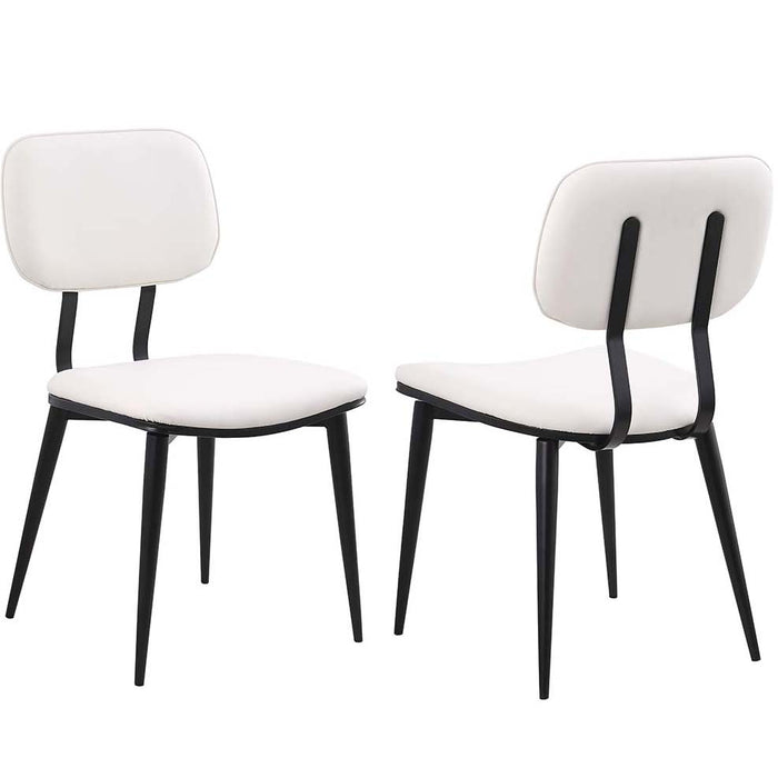 Chintaly DAPHNE Contemporary Side Chair w/ Steel Frame - 2 Per Box Matte Black