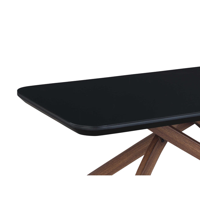 Chintaly EMILY-OCC Criss Cross Steel Base w/ Wood Veneer Walnut Veneer