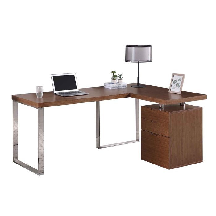 Chintaly 6921-DSK Wooden 3-Drawer Cabinet Walnut Veneer