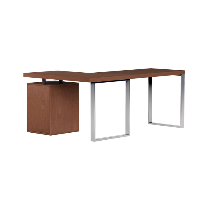 Chintaly 6921-DSK Wooden 3-Drawer Cabinet Walnut Veneer