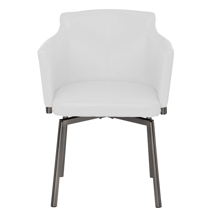 Chintaly DUSTY-AC-BKC Contemporary Arm Chair w/ Steel Legs & Memory Swivel - 2 Per Box Graphite