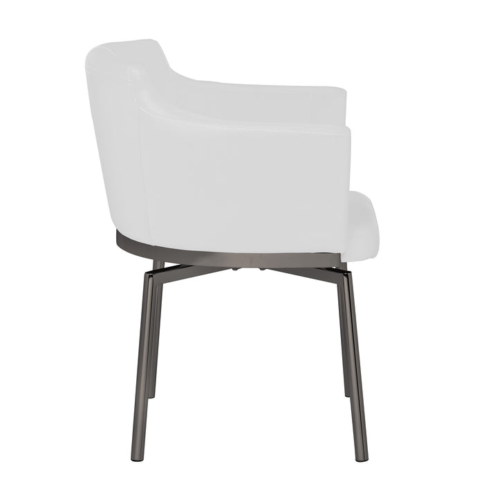Chintaly DUSTY-AC-BKC Contemporary Arm Chair w/ Steel Legs & Memory Swivel - 2 Per Box Graphite