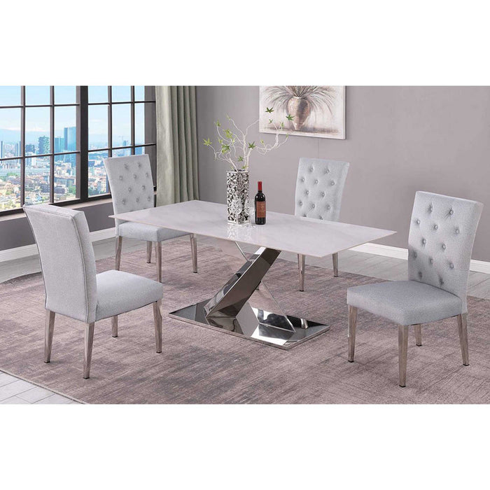 Chintaly JENNIFER Rectangular Steel Base Plate Polished SS