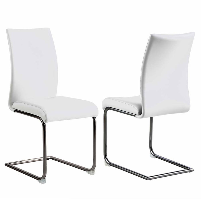 Set of four Chintaly Jane-SC-BKC contemporary contour back cantilever dining chairs in graphite, modern design with sleek lines.