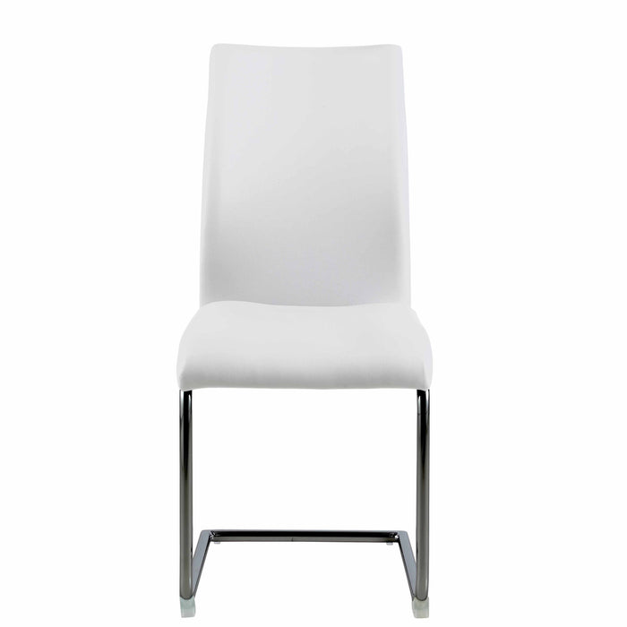 Set of four Chintaly Jane-SC-BKC contemporary contour back cantilever dining chairs in graphite with sleek modern design.