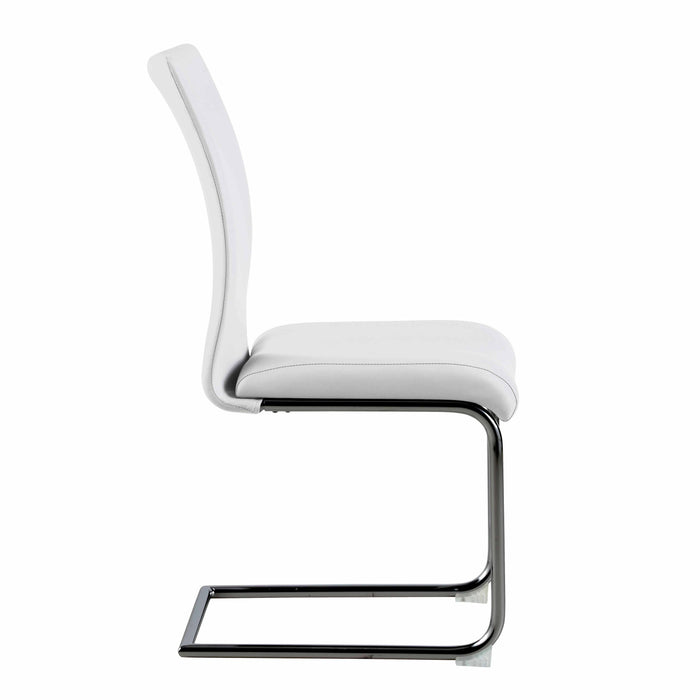Set of four Chintaly Jane-SC-BKC contemporary graphite contour back cantilever dining chairs with sleek design.