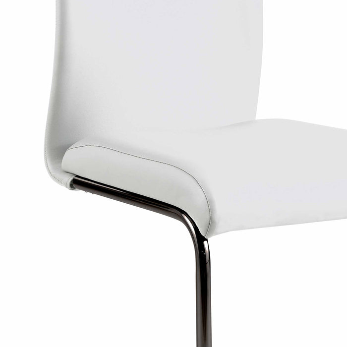 Set of four Chintaly Jane-SC-BKC contemporary contour back cantilever dining chairs in graphite color.