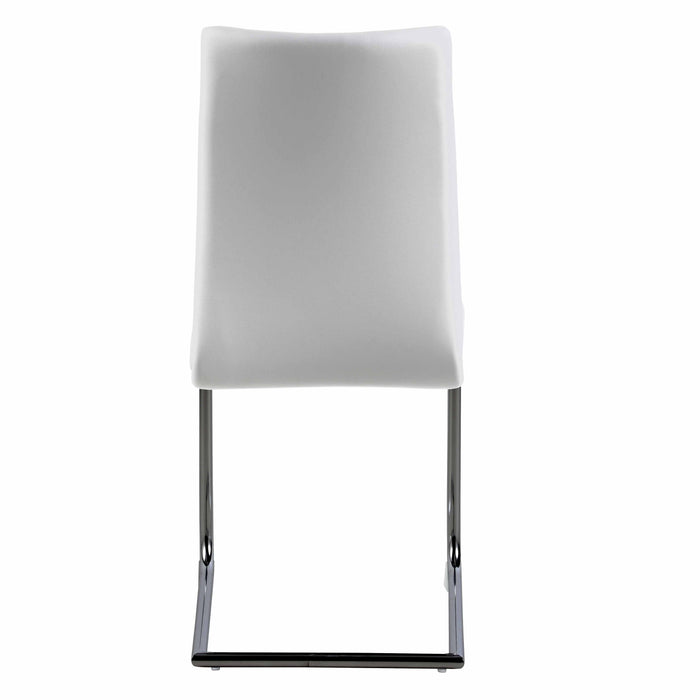 Set of four Chintaly Jane-SC-BKC contemporary contour back cantilever dining chairs in graphite with sleek modern design.