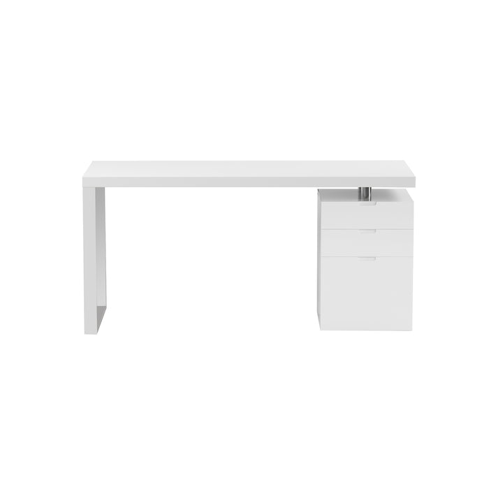 Chintaly 6916-DSK Wooden 3-Drawer Cabinet Gloss White