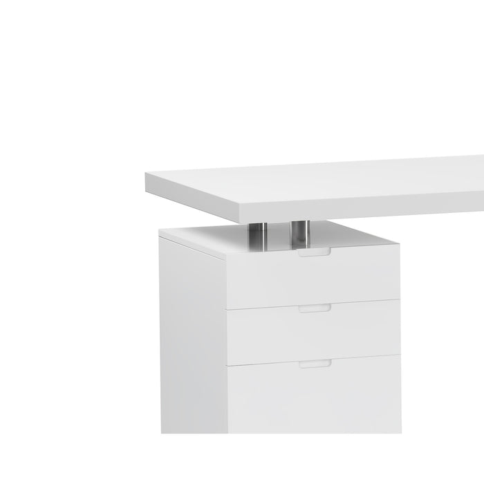 Chintaly 6916-DSK Wooden 3-Drawer Cabinet Gloss White