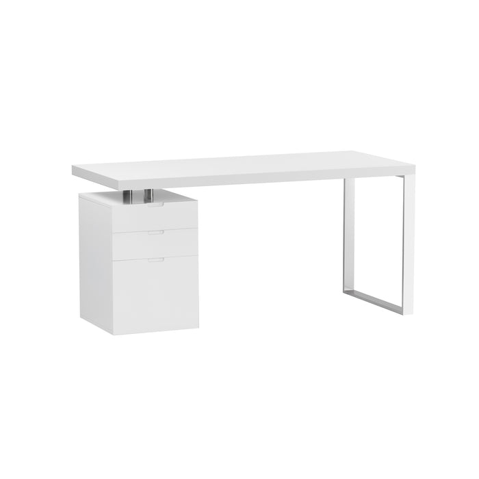 Chintaly 6916-DSK Wooden 3-Drawer Cabinet Gloss White