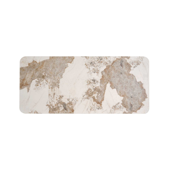 Chintaly RUBY 35"x 79" Ceramic & Wooden Top Gloss White & Brown