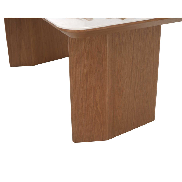 Chintaly RUBY Wooden Double Pedestal Base Walnut Veneer