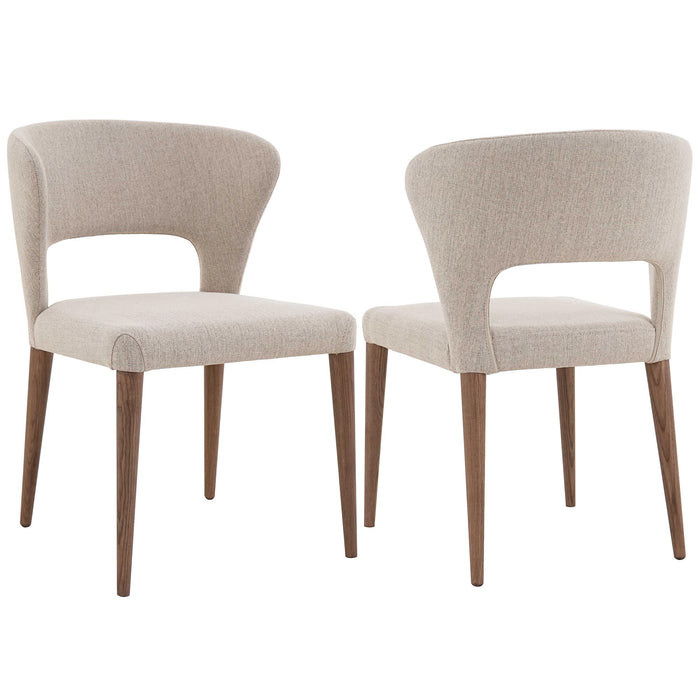 Chintaly RUBY Modern Curved Open-back Side Chair - 2 Per box Walnut