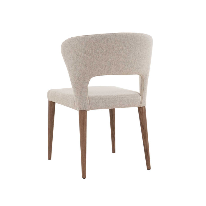 Chintaly RUBY Modern Curved Open-back Side Chair - 2 Per box Walnut