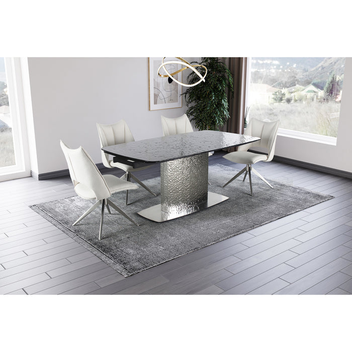 Chintaly NORA Textured Stainless Steel Pedestal Polished SS