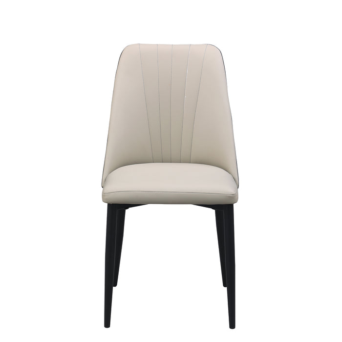 Chintaly JUDITH Contemporary 2-Tone Side Chair - 2 Per box Matte Black