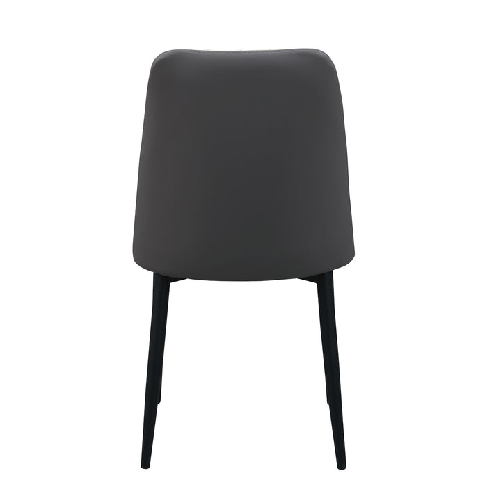 Chintaly JUDITH Contemporary 2-Tone Side Chair - 2 Per box Matte Black