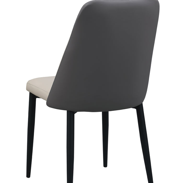 Chintaly JUDITH Contemporary 2-Tone Side Chair - 2 Per box Matte Black