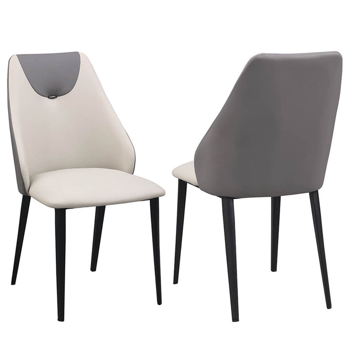 Chintaly JOCELYN Contemporary 2-Tone Side Chair - 2 Per box Matte Black
