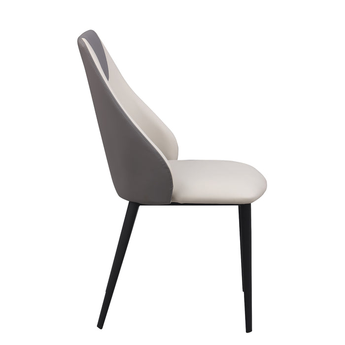 Chintaly JOCELYN Contemporary 2-Tone Side Chair - 2 Per box Matte Black