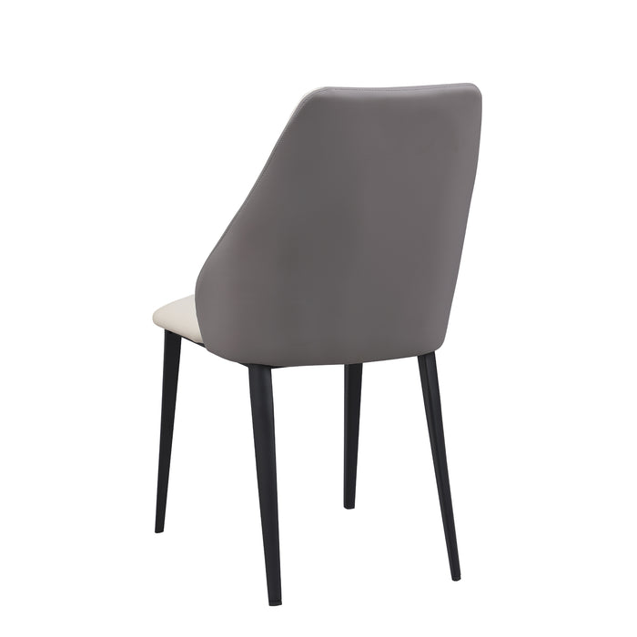 Chintaly JOCELYN Contemporary 2-Tone Side Chair - 2 Per box Matte Black