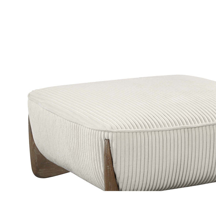 Chintaly CHARLESTON Modern Oversized Ottoman w/ Wooden Legs Gray Oak