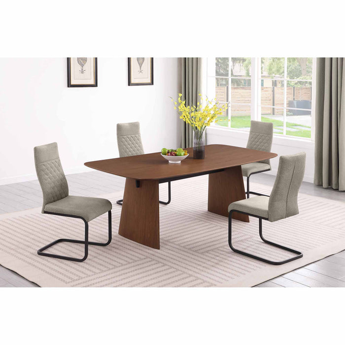 Chintaly EDEN Wooden Trestle Base Walnut Veneer / Matte Black