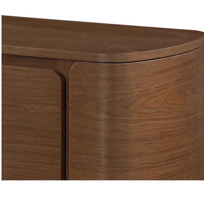 Chintaly EDEN-BUF Modern All-wood Buffet w/ 2 Shelves & 3 Drawers Walnut Veneer