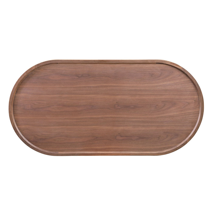 Chintaly 2607-OCC 28"x 55" Race-track Oval Wooden Top Walnut Veneer