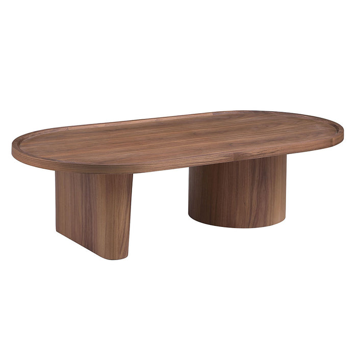 Chintaly 2607-OCC Rectangular Wooden Cocktail Table Leg (Oval) Walnut Veneer