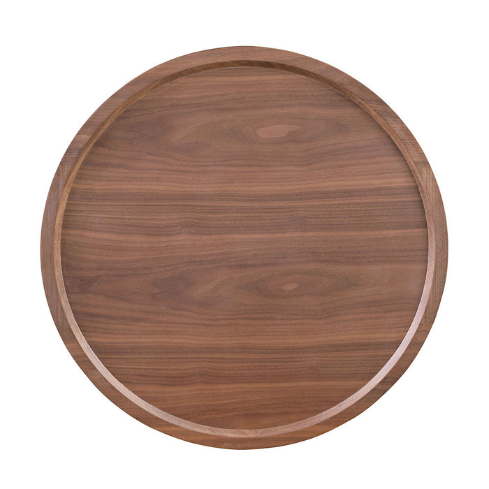 Chintaly 2607-OCC 24" Round Wooden Top Walnut Veneer