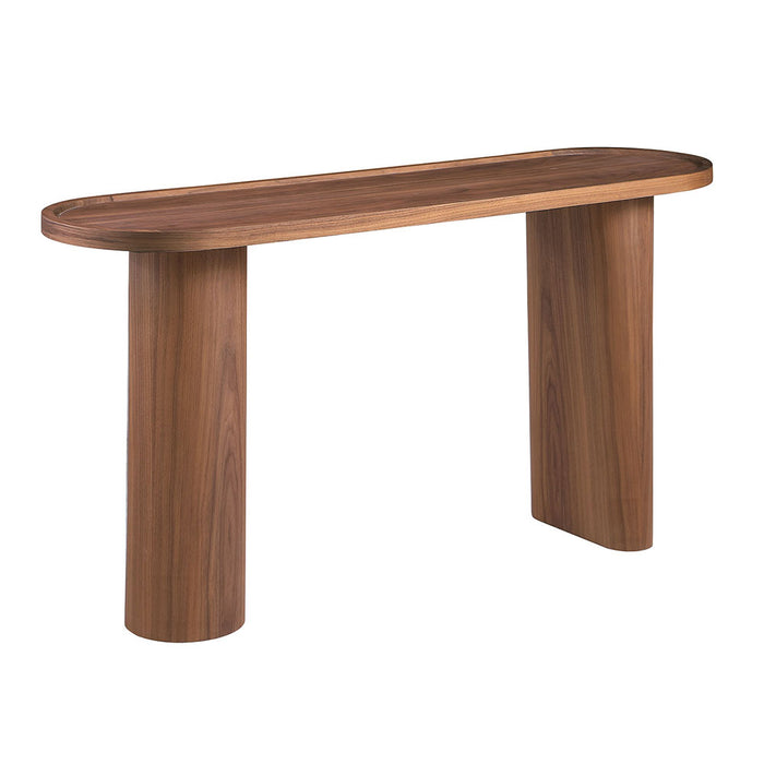 Chintaly 2607-OCC 16"x 55" Round Wooden Top Walnut Veneer