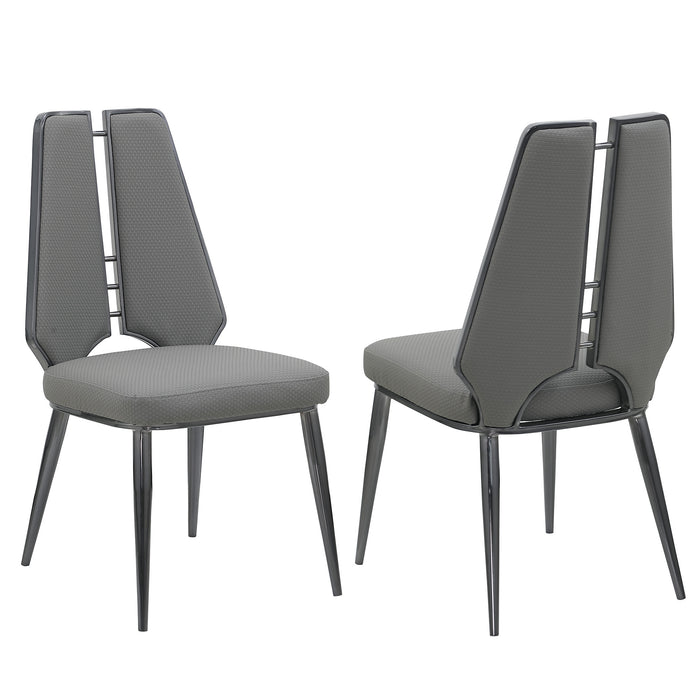 Chintaly TESSA-SC Contemporary Side Chair w/ Graphite Accents - 2 Per Box Graphite SS