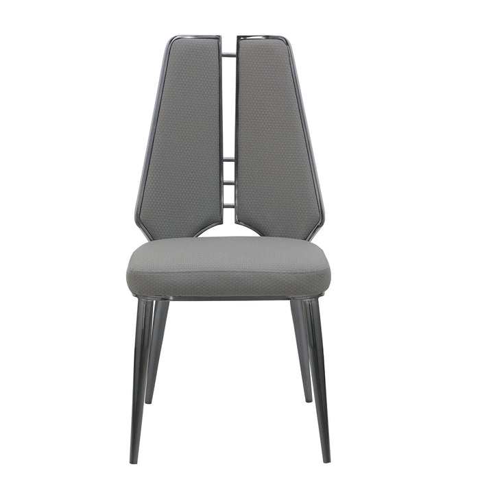 Chintaly TESSA-SC Contemporary Side Chair w/ Graphite Accents - 2 Per Box Graphite SS