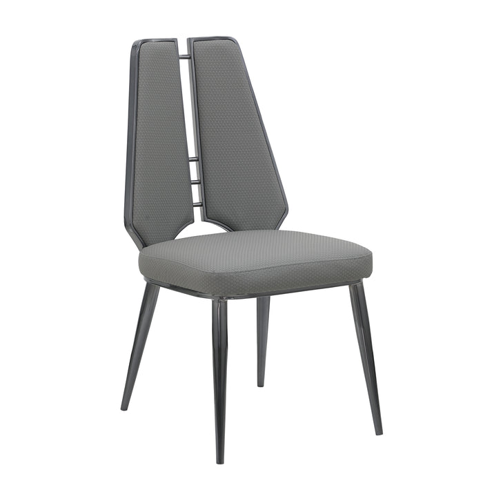 Chintaly TESSA-SC Contemporary Side Chair w/ Graphite Accents - 2 Per Box Graphite SS